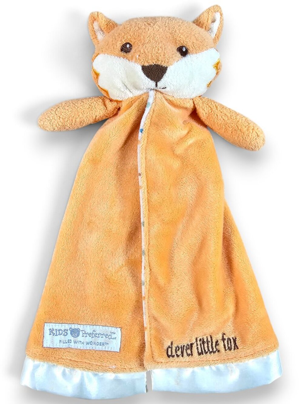 Kids Preferred Clever Little Fox Lovey Security Blanket Satin Trim Polka Dot 11"